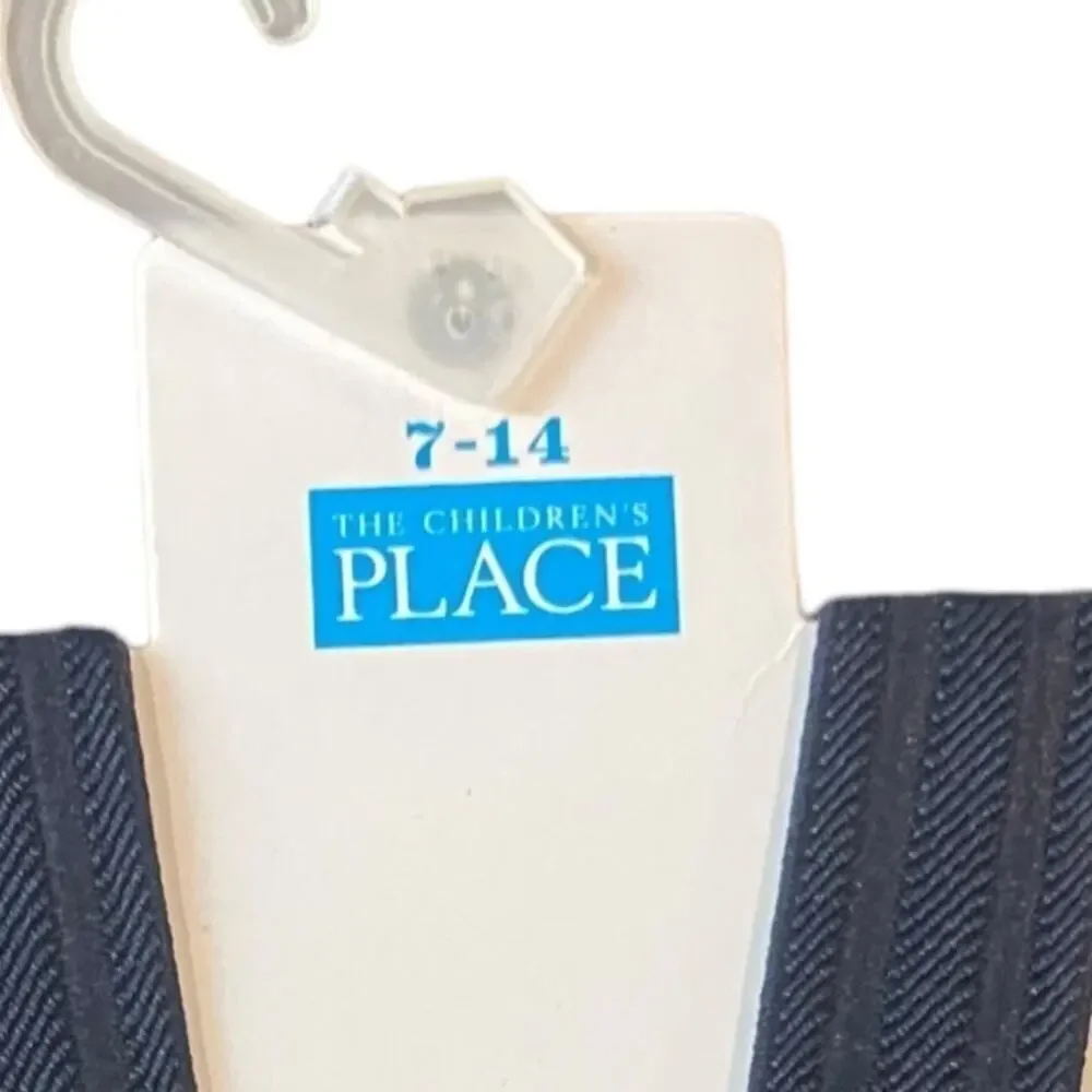 The Children's Place Chambray Matching Bow Tie And Suspender Size 7-14 - NWT